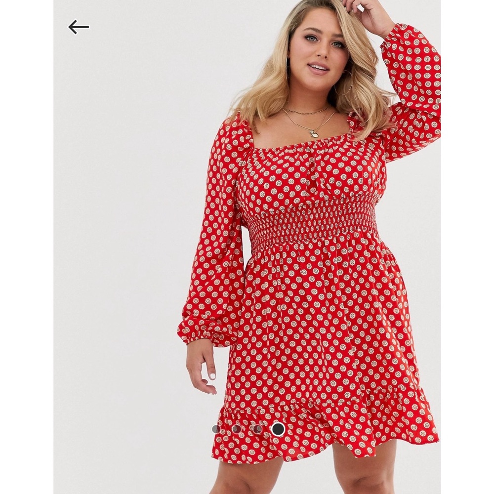 NEVER WORN! ASOS Shirred Dress w Peplum Hem in Floral